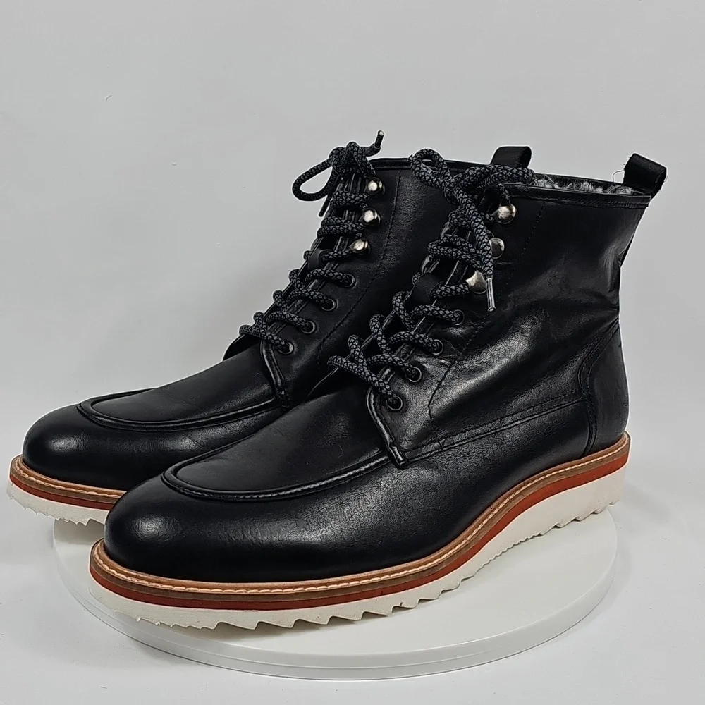 Vintage Foundry Co Jimara Black Leather Moc Toe Boots 10.5 NWOT City Boy Indie